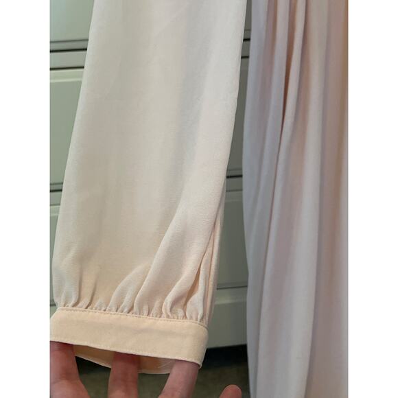 Lulus Wonderous Water Lilies Blush Pink Maxi Dress Indie Boho Size Large Cottage - Picture 4 of 6